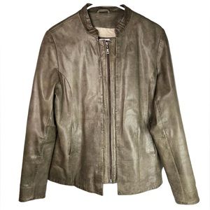 BLUE WILLI’S‎ 100% LEATHER Danish Design Full Zip Soft Jacket Size 40